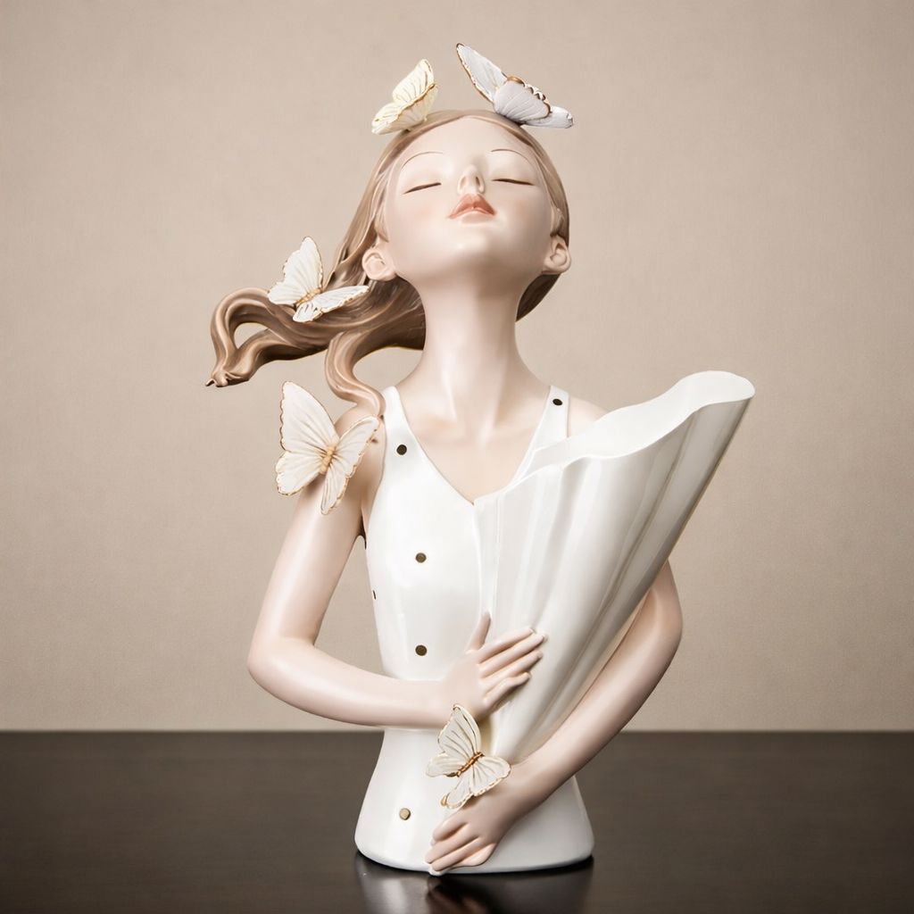 Escultura e Aparador de Flores Bella Butterfly em Poás (Edição Limitada) Resina - 0048 Conceito 