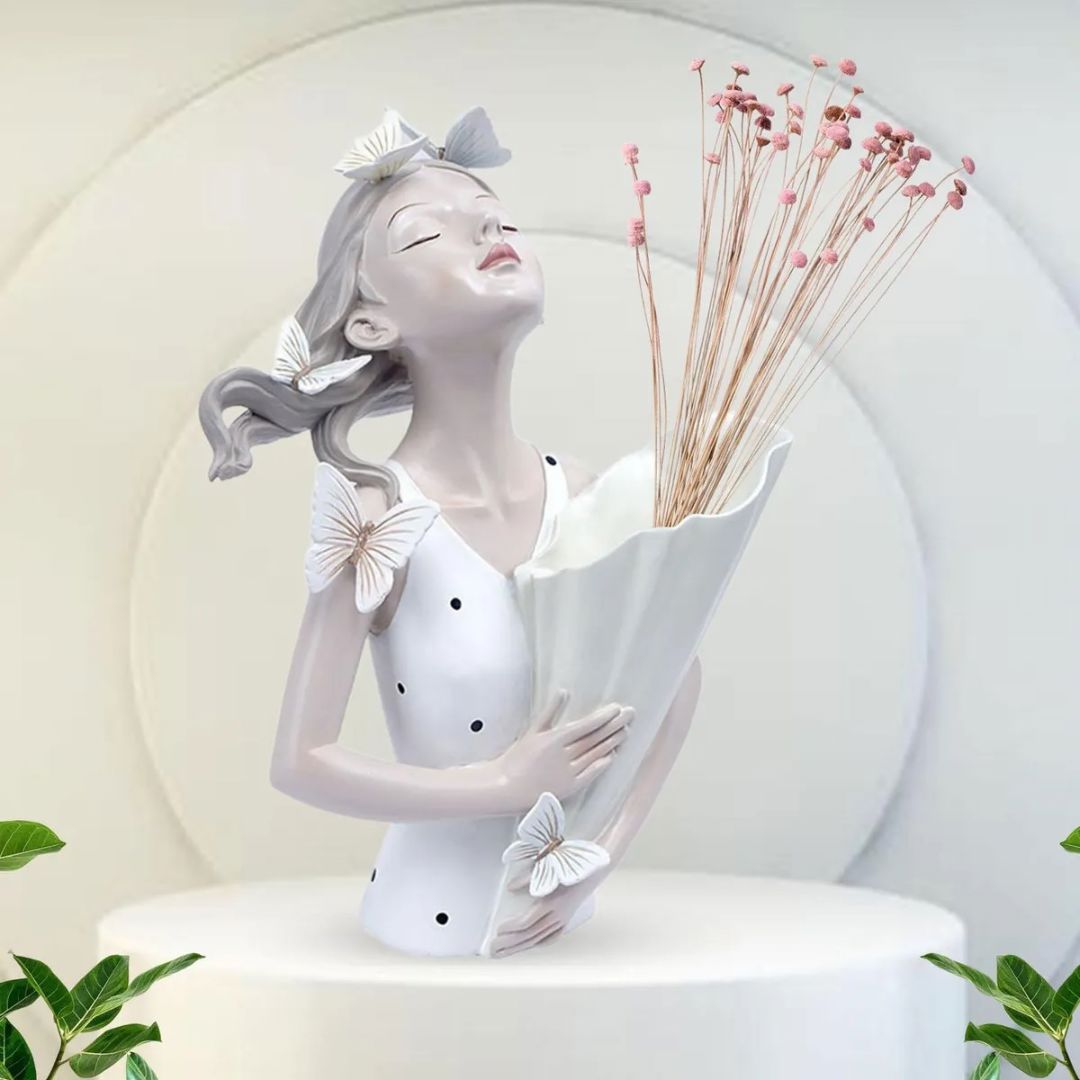 Escultura e Aparador de Flores Bella Butterfly em Poás (Edição Limitada) Resina - 0048 Conceito 