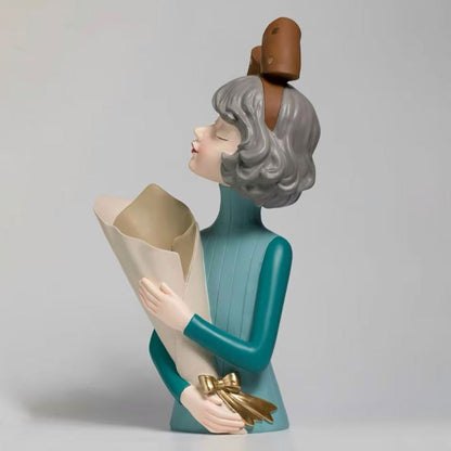 Escultura e Aparador de Flores Milly Tie (38cm) Conceito Verde 