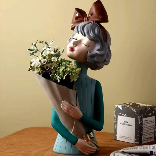 Escultura e Aparador de Flores Milly Tie (38cm) Resina - 0071 Conceito 