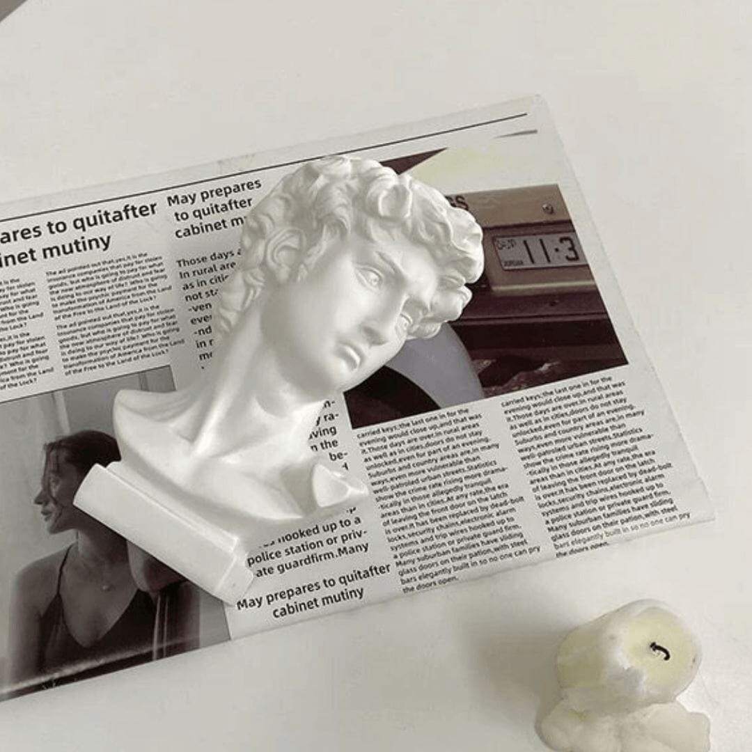 Escultura e Vaso Decorativo David Michelangelo Conceito 