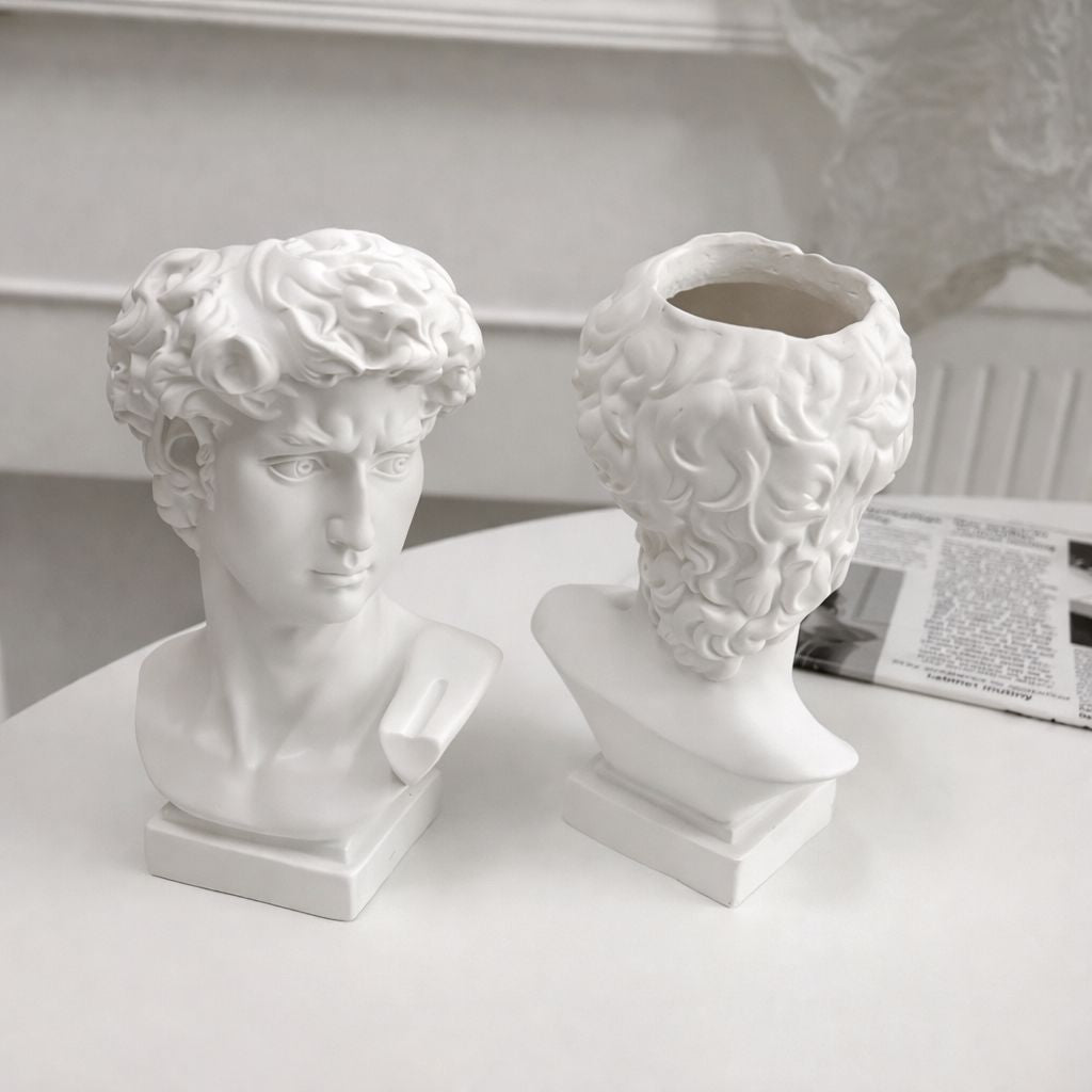 Escultura e Vaso Decorativo David Michelangelo Resina - 0049 Conceito 