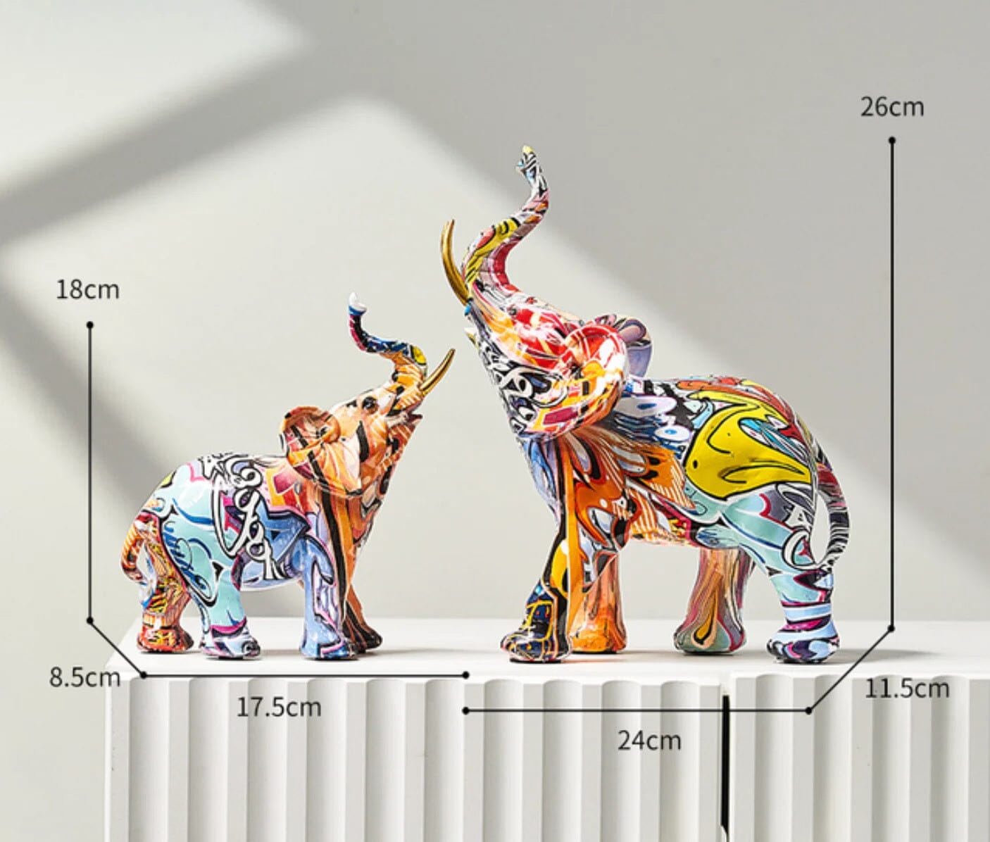 Escultura Elefante Grafite Street & Colors Grafite - 0012 Conceito 