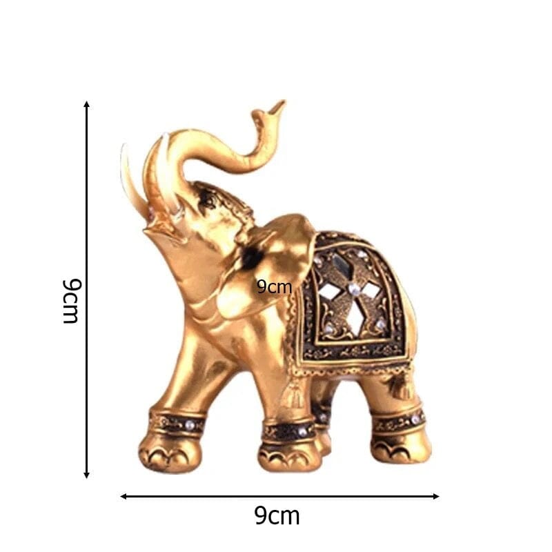 Escultura Elefante Indiano Dourado Conceito 