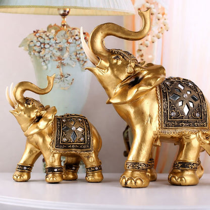 Escultura Elefante Indiano Dourado Conceito 
