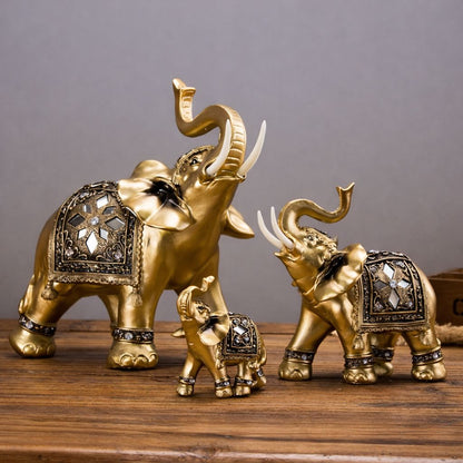 Escultura Elefante Indiano Dourado Conceito 