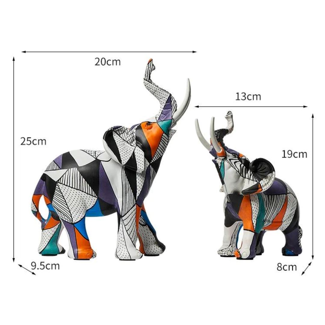 Escultura Elefante Pintura Mosaico Resina - 0020 Conceito 