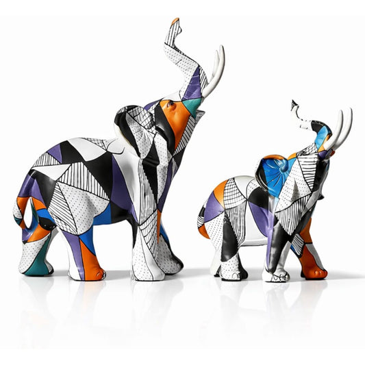 Escultura Elefante Pintura Mosaico Resina - 0020 Conceito 