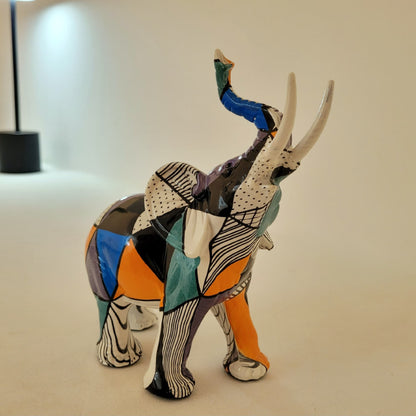 Escultura Elefante Pintura Mosaico Resina - 0020 Conceito 