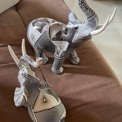 Escultura Elefante Pintura Origami Conceito 
