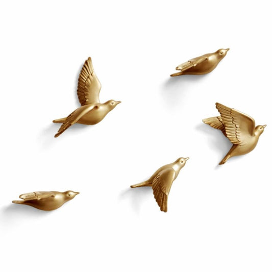 Escultura Família de Pássaros 3D (05 Unidades) Conceito 