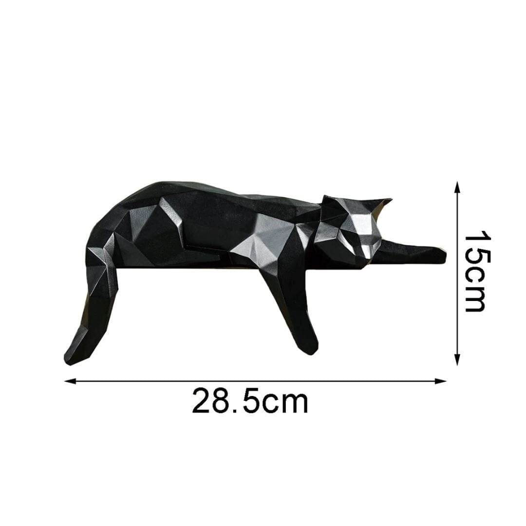 Escultura Geométrica Abstrata Gatinho Deitado Resina - 0082 Conceito 