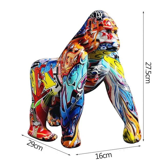 Escultura Gorila Idi Amin Grafite Street & Colors 27,5cm Grafite - 0015 Conceito 