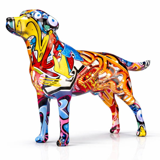 Escultura Labrador Grafite Street & Colors Conceito 