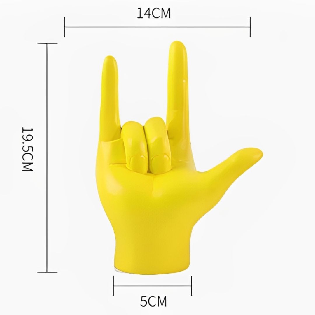 Escultura Libras I Love You (Linguagem de Sinais) Resina - 0026 Conceito 