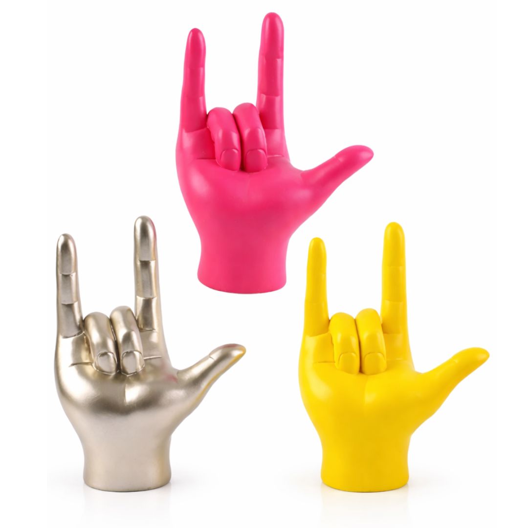 Escultura Libras I Love You (Linguagem de Sinais) Resina - 0026 Conceito 