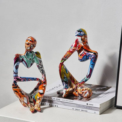 Escultura Pensador Grafite Street & Colors Conceito 