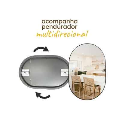 Espelho Decorativo Geométrico Oval Side Mirror Conceito 