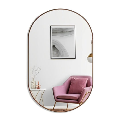 Espelho Decorativo Geométrico Oval Side Mirror Conceito Caramelo 