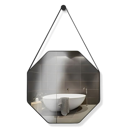 Espelho Decorativo Octagonal Beady Suspenso de Parede Conceito Preto 