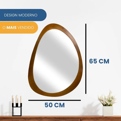 Espelho Decorativo Orgânico de Parede Rustic Charm Espelho - 0010 Conceito 