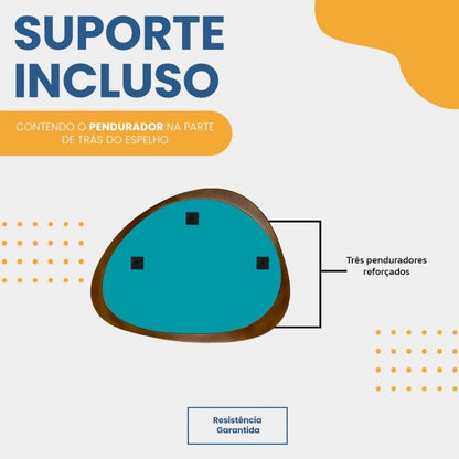 Espelho Decorativo Orgânico de Parede Rustic Charm Espelho - 0010 Conceito 