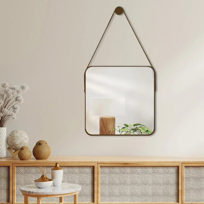 Espelho Decorativo Quadrado Beady Suspenso de Parede 50cm Espelho - 0013 Conceito 