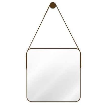 Espelho Decorativo Quadrado Beady Suspenso de Parede 50cm Espelho - 0013 Conceito Caramelo 