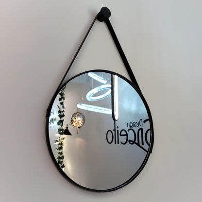 Espelho Decorativo Redondo Beady Suspenso de Parede 40cm Espelho - 0005 Conceito 