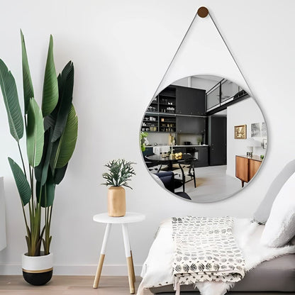 Espelho Decorativo Redondo Beady Suspenso de Parede 60cm Conceito 