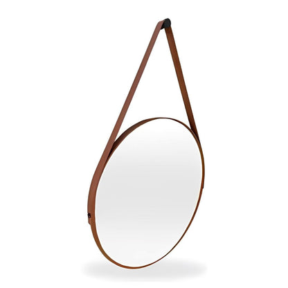 Espelho Decorativo Redondo Beady Suspenso de Parede 60cm Conceito Caramelo 