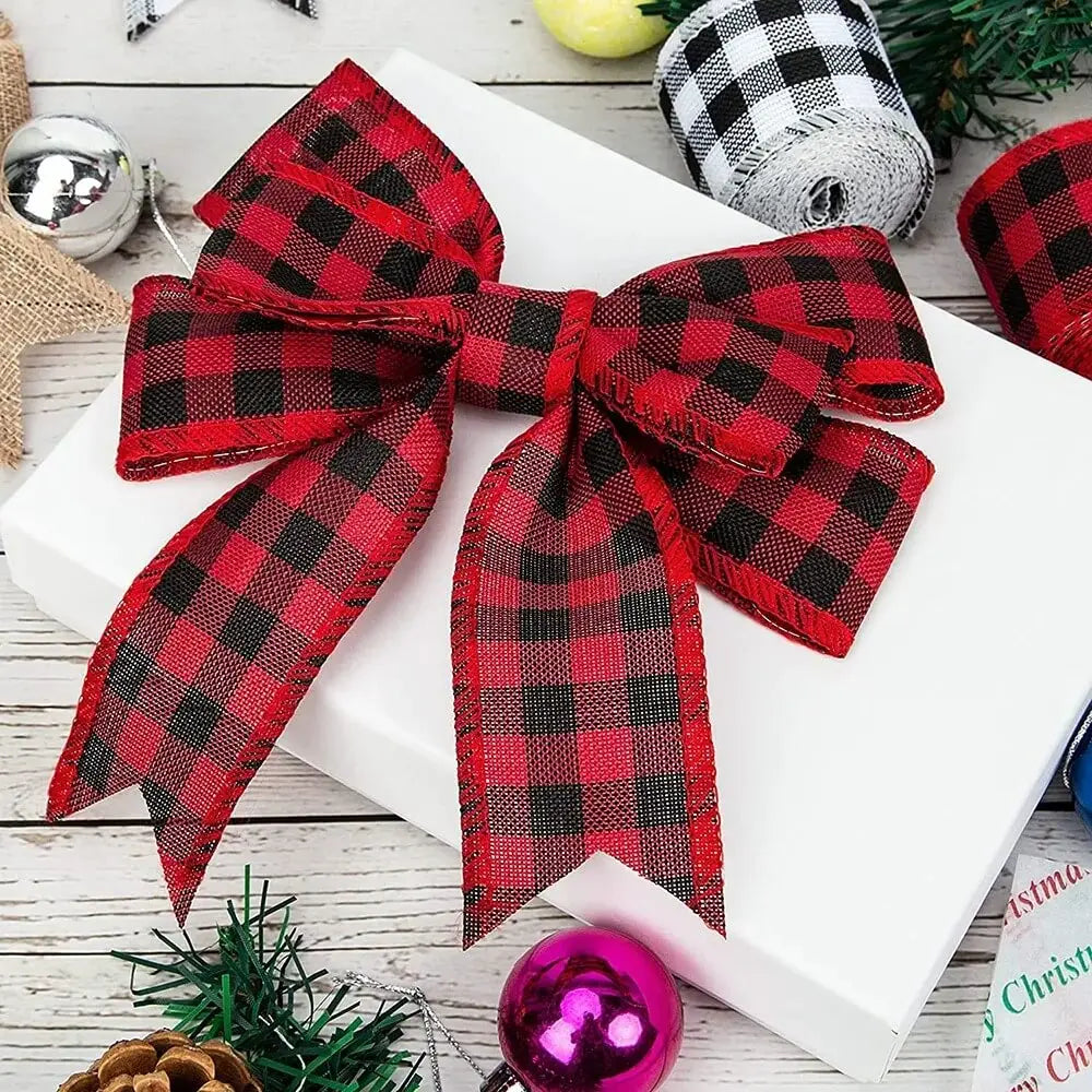 Fita Xadrez de Natal Aramada Rolo 6 Metros