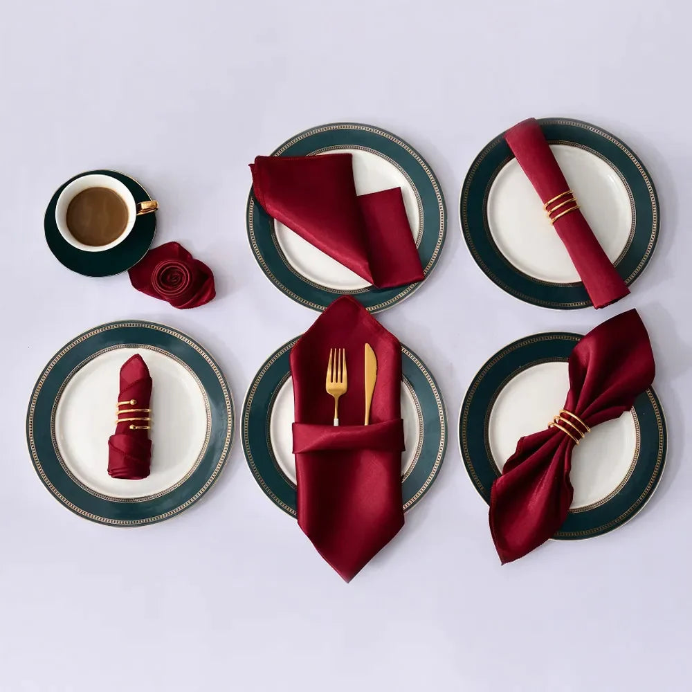 Guardanapo de Tecido Cetim Style Elegance Kit 12PÇ