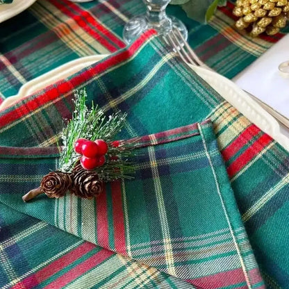 Guardanapos de Tecido Natal Pano de Guardanapo Kit Xadrez Escocês