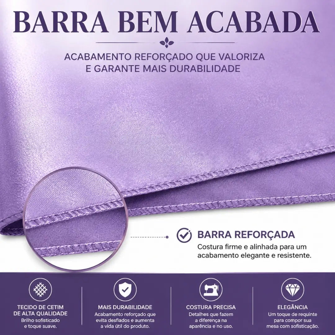 Guardanapo de Tecido Cetim Style Elegance Kit 12PÇ