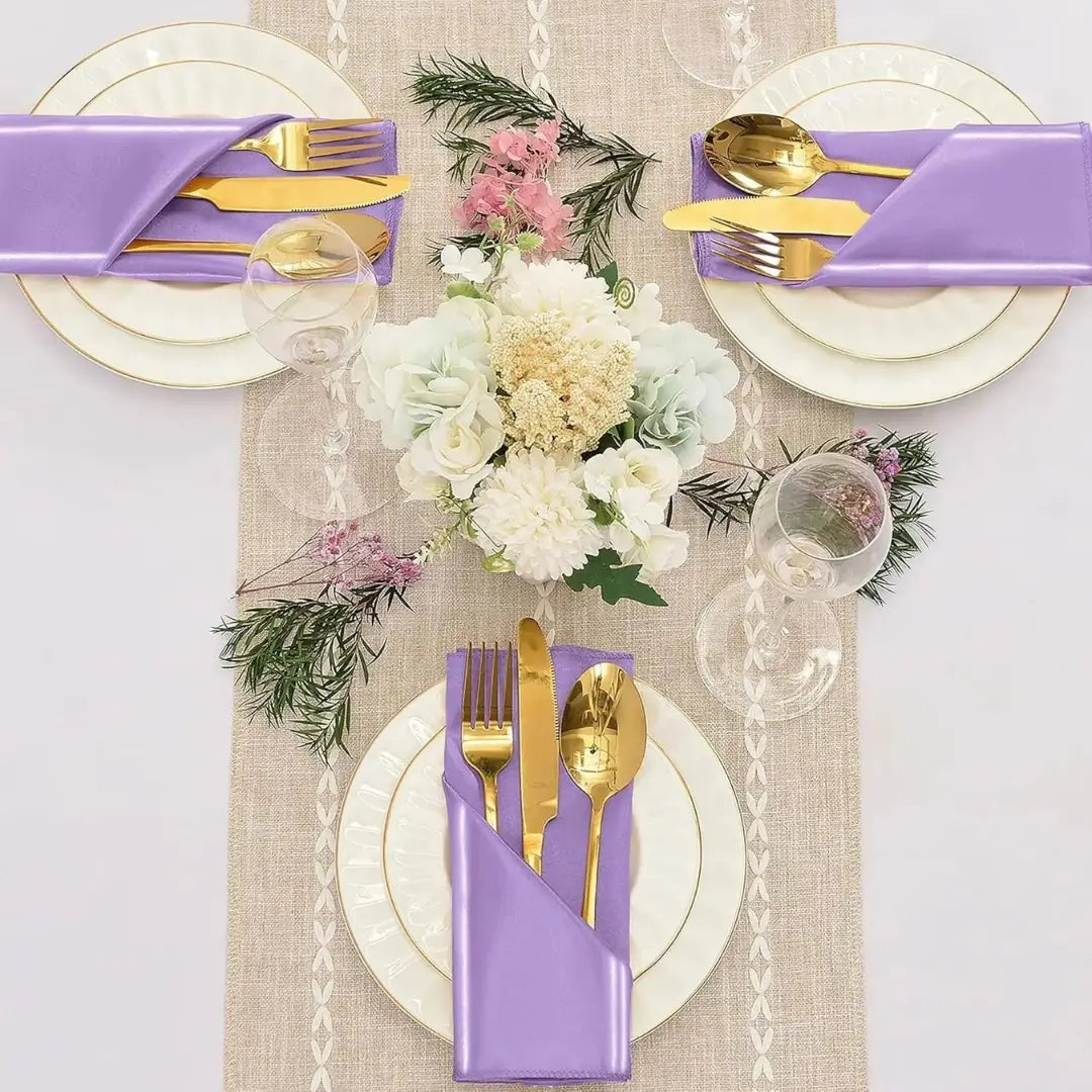 Guardanapo de Tecido Cetim Style Elegance Kit 12PÇ