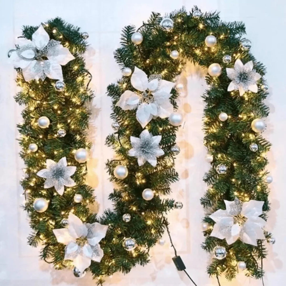 Guirlanda de Natal com Luz Led Flowers Colors