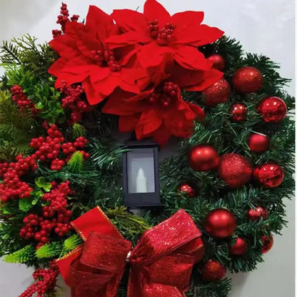 Guirlanda de Porta com Lanterna Luz Led Feliz Natal