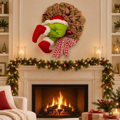 Guirlanda de Porta Grinch Papai Noel Decoração Natal Christmas