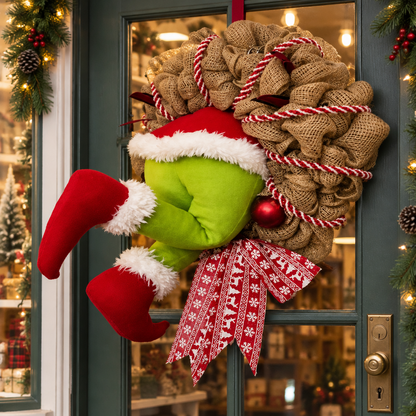 Guirlanda de Porta Grinch Papai Noel Decoração Natal Christmas