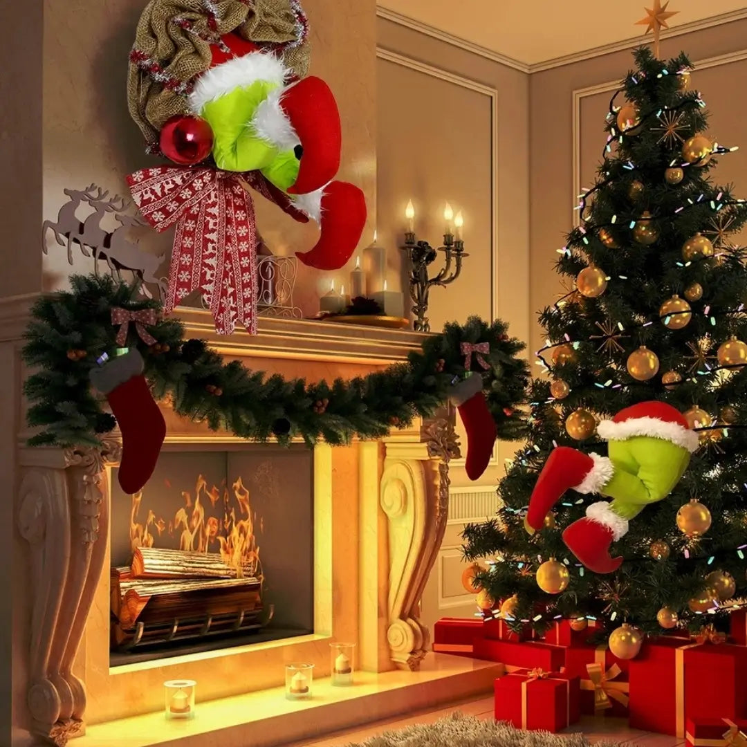 Guirlanda de Porta Grinch Papai Noel Decoração Natal Christmas