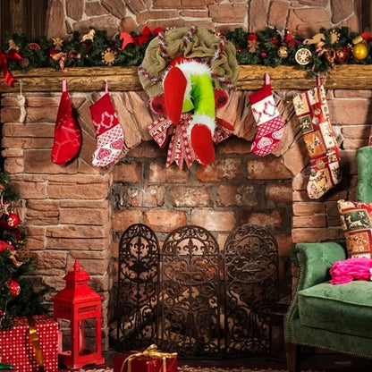Guirlanda de Porta Grinch Papai Noel Decoração Natal Christmas