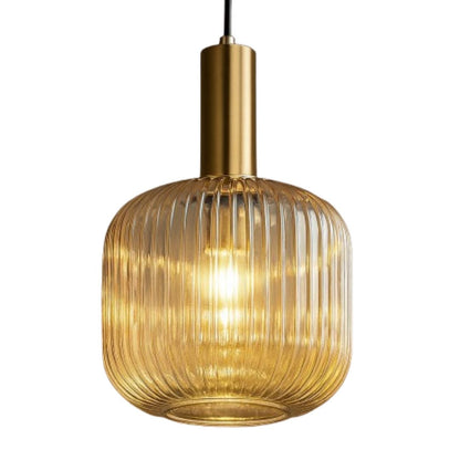 Kit 03 Peças Lustre Pendente de Luxo Retrô Glass Âmbar Pendente - 0062 Conceito 