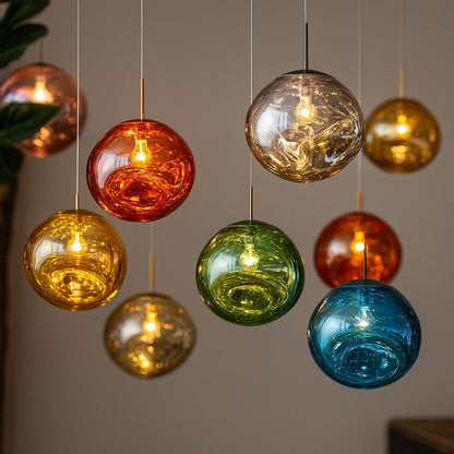 Kit 03 Peças Lustre Pendente Luxuoso Lava Macaron Nórdico Lustre - 0042 Conceito 