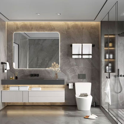 Kit Completo Acessórios Banheiro Black Matte (04 Peças) Conceito 