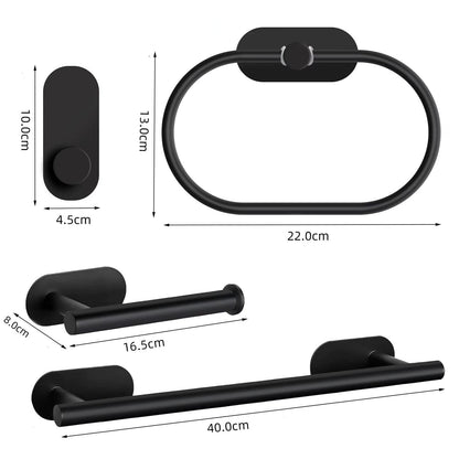 Kit Completo Acessórios Banheiro Black Oval (05 Peças) Conceito 