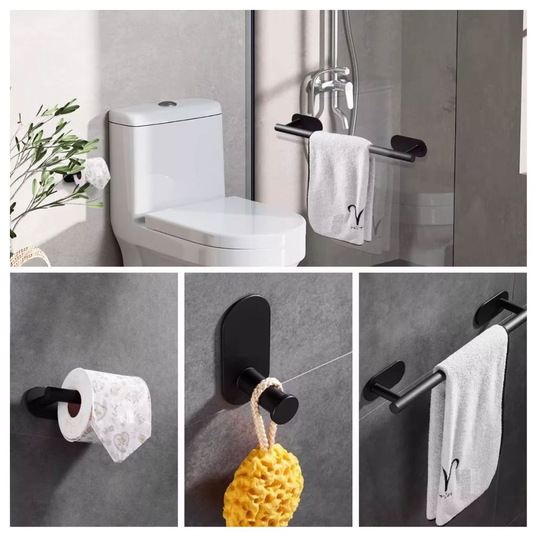 Kit Completo Acessórios Banheiro Black Oval (05 Peças) Conceito 