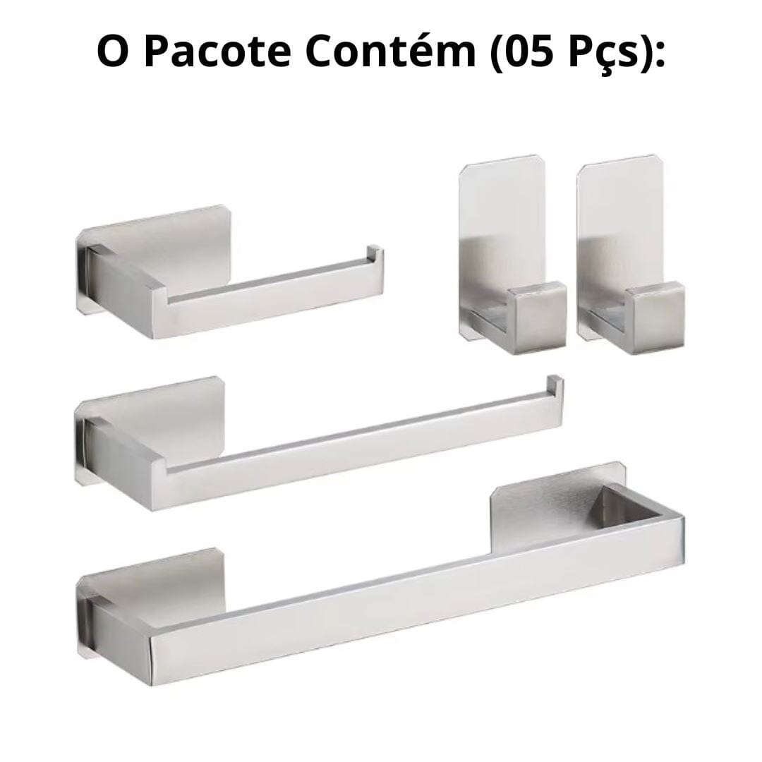 Kit Completo Acessórios Banheiro Siller (05 Peças) YuDome 