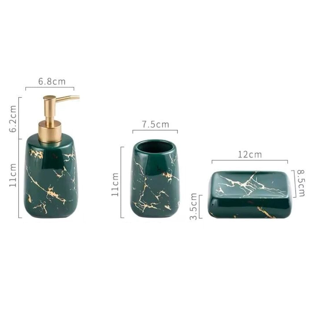 Kit de Lavabo Marmorizado Marbled (03 Peças) YuDome 