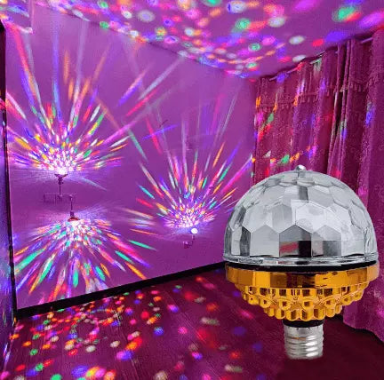 Lâmpada Giratória Colorida em Led Disco Fest Magic